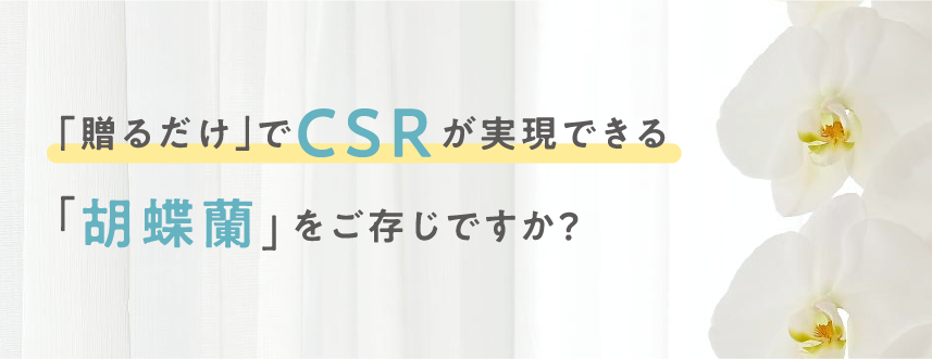 贈るだけでＣＳＲが実現できる胡蝶蘭をご存じですか